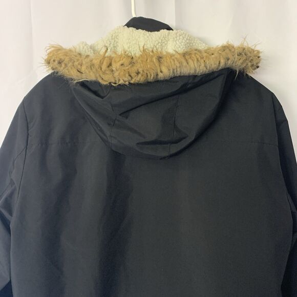 Leduntino Find Your Own Way Faux Fur Hooded Waterproof Jacket Black size L - Picture 5 of 12
